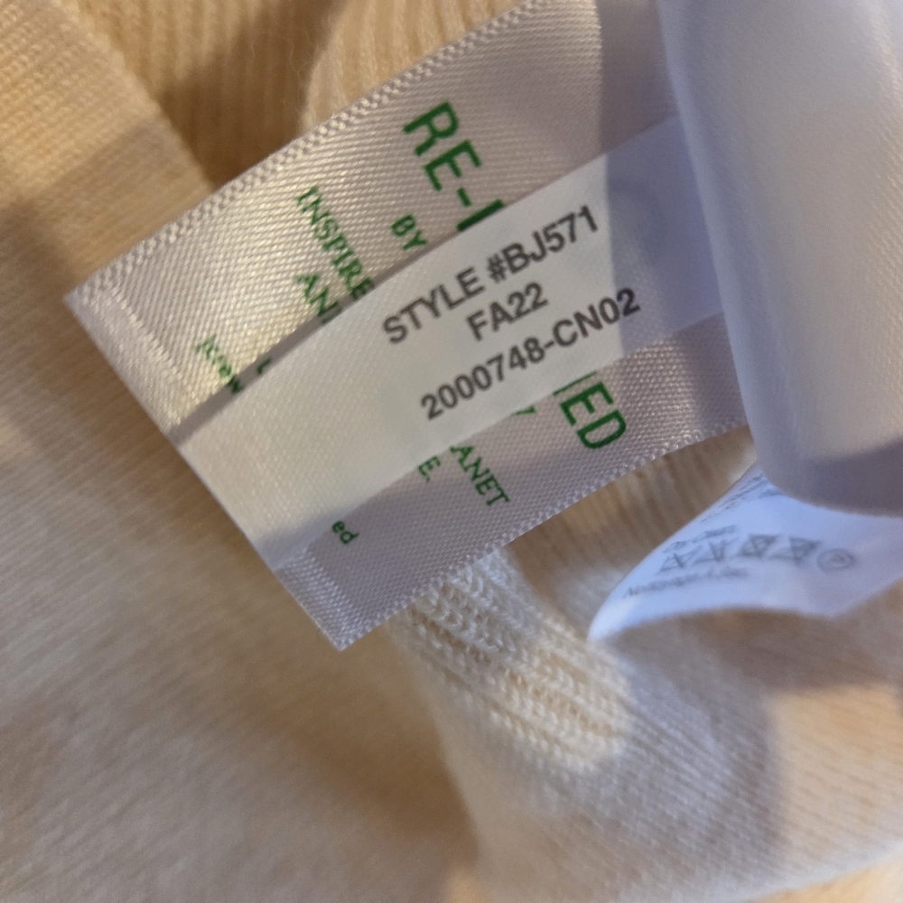 J.Crew Cream Ruffleneck Merino Wool Blend Sweater Large - Picture 10 of 11